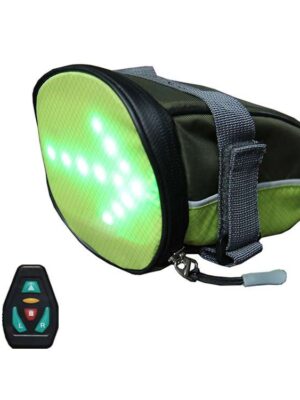 Bolsa trasera con intermitente LED remoto para bicicleta