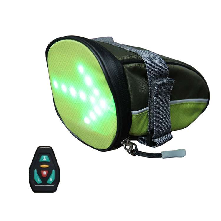 Bolsa trasera con intermitente LED remoto para bicicleta
