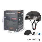 Casco con luz de voz Z005 negro brillante - Imagen 3
