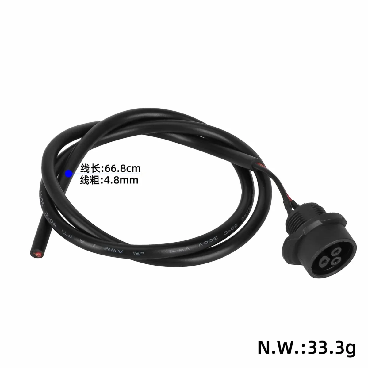 Conector hembra grande LP16-3P con cable - Imagen 2