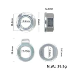 Perno de 14 mm con tuerca para motor Kukirin A1 - Imagen 2