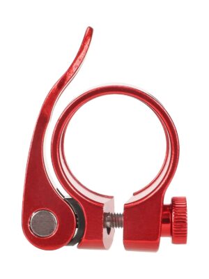 Abrazadera de tubo de asiento roja sin orificio de 31,8 mm