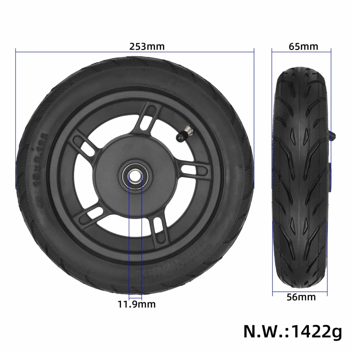 Llanta original para patinete Xiaomi 4 Lite (2.ª generación)/6 Lite con neumático 10*2.125 - Imagen 2