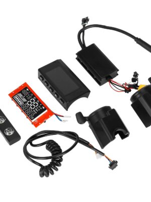 Controlador de instrumentos + pantalla de placa base + conjunto de manija con luz LED para scooter eléctrico Kugoo
