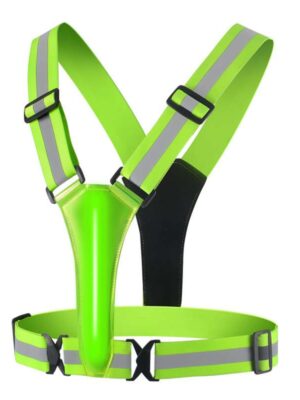 Chaleco reflectante verde fluorescente con carga USB