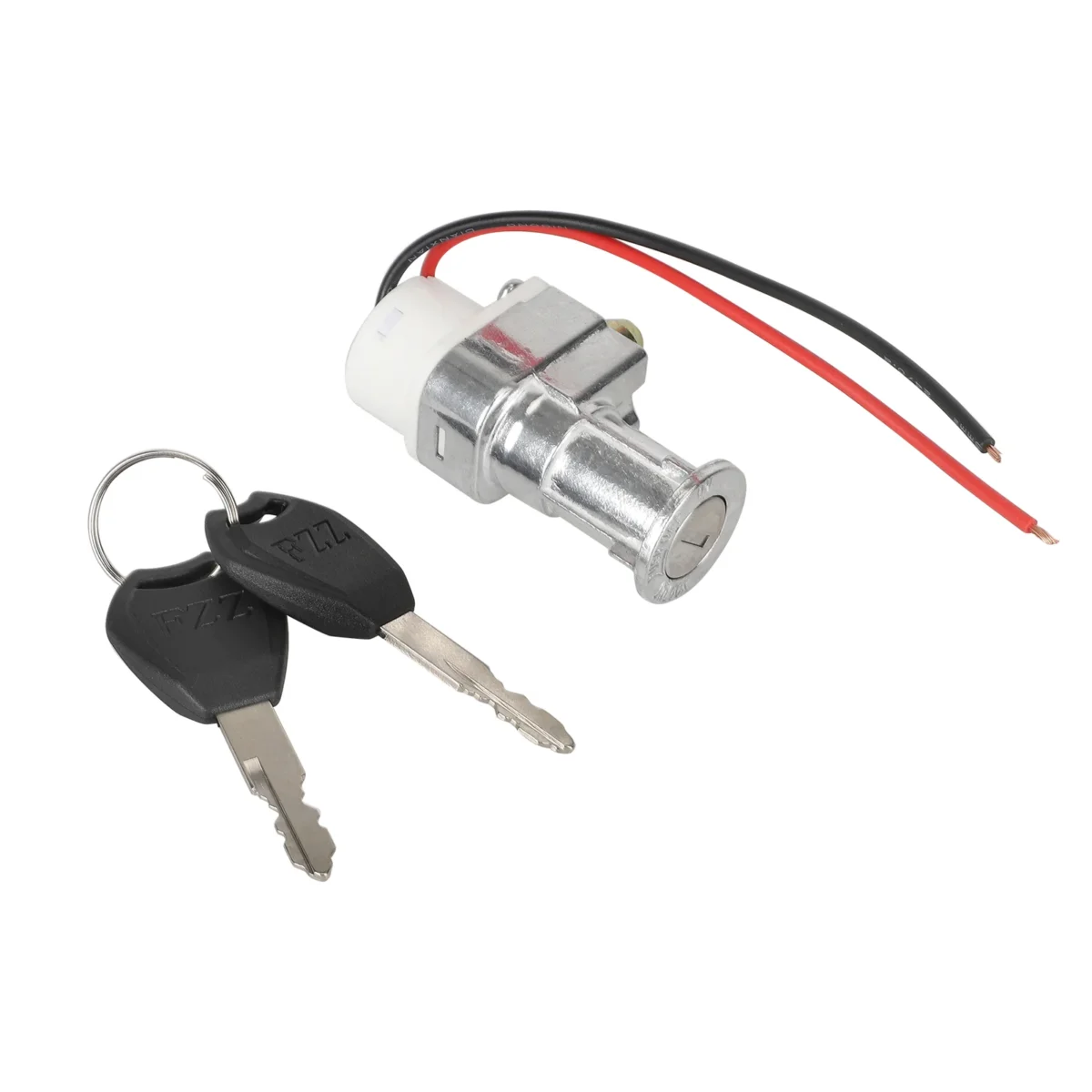 Cerradura de puerta eléctrica plateada con llaves - Imagen 3