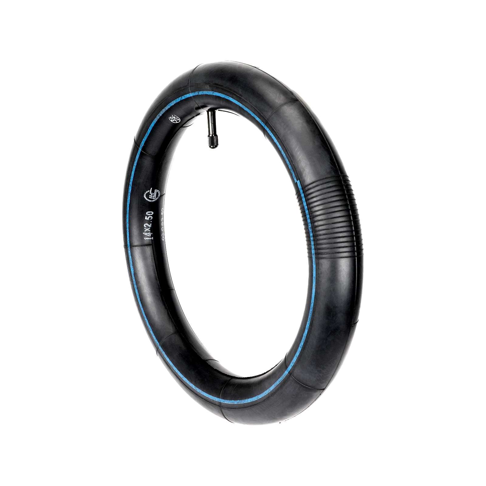 Cámara de aire recta de 14 x 2,5 pulgadas con rayas azules (boquilla de aire estilo americano) - Imagen 4