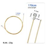 Cable de freno trasero de carretera de 1,5 (1 x 19) x 1,7 metros, pulido en oro 304 - Imagen 2