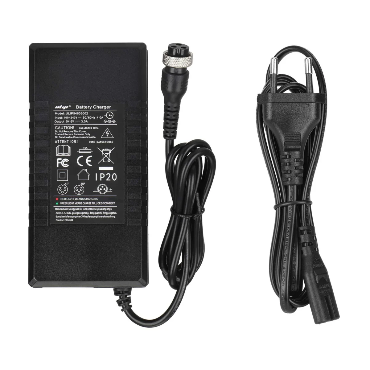 Cargador certificado con enchufe de aviación grande Ulip de 42 V a 54,6 V 3 A (estándar europeo) - Imagen 4