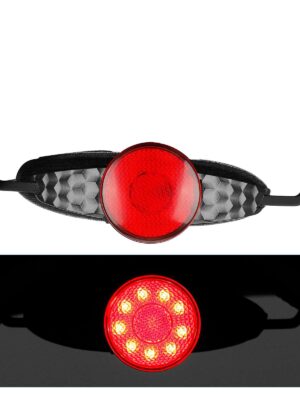 Luz trasera redonda recargable con ajuste para casco
