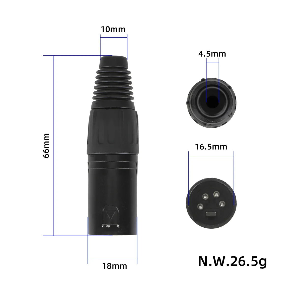 Conector de carga macho XLR de 4 pines - Imagen 2