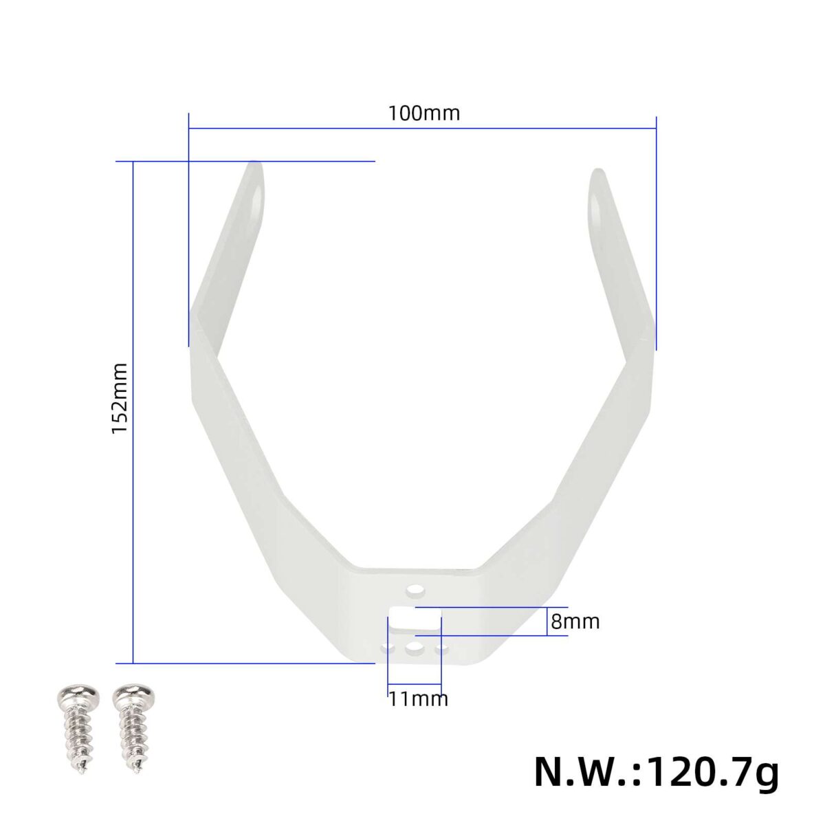 Soporte metálico para guardabarros trasero blanco M365 - Imagen 3