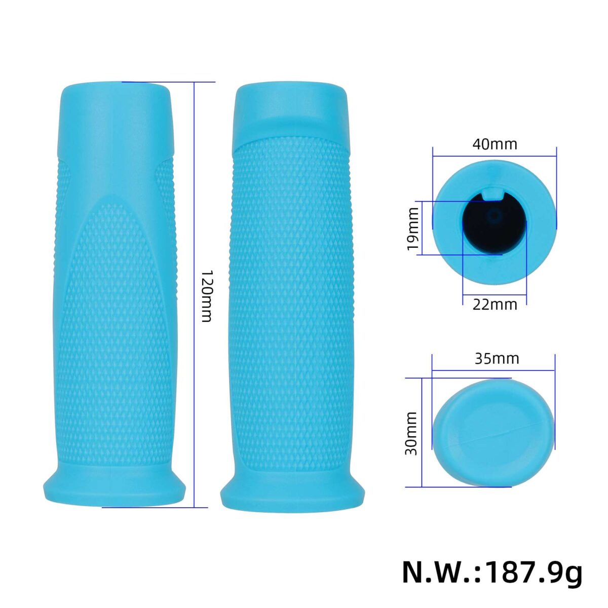 Puños azules para scooters Ninebot F30/F40 - Imagen 2