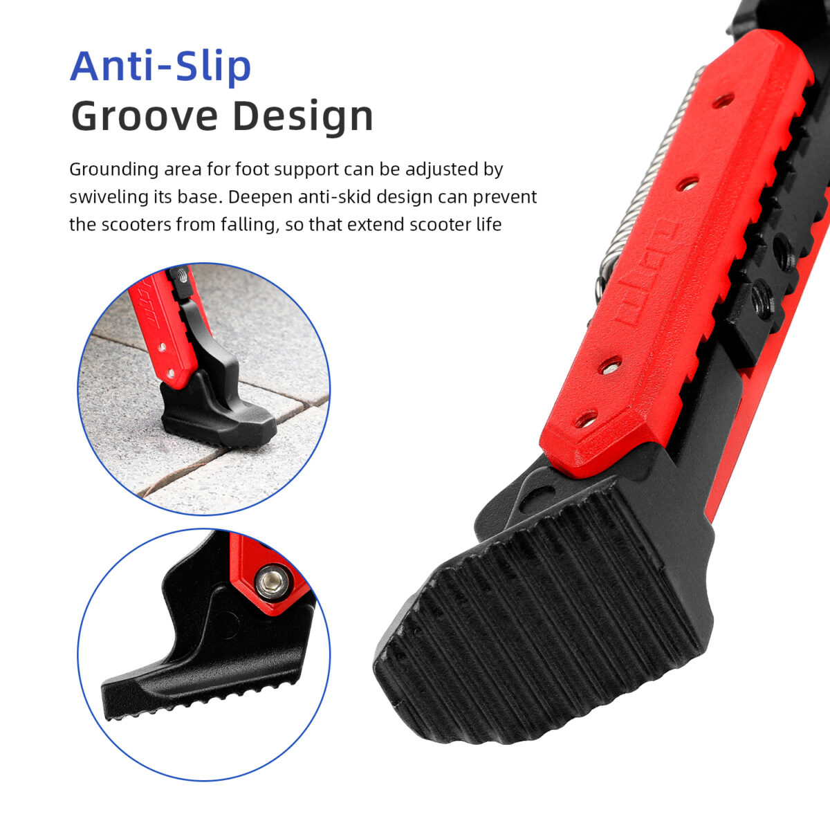 Pata de cabra ajustable V2 Negro-Rojo para scooters de serie Max G30 - Imagen 5
