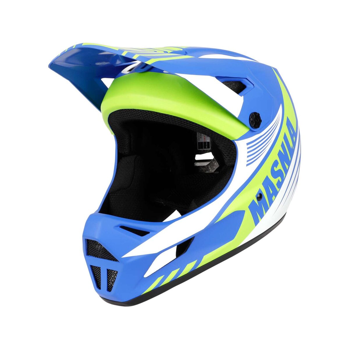 Casco todoterreno blanco, azul y amarillo talla M - Imagen 2