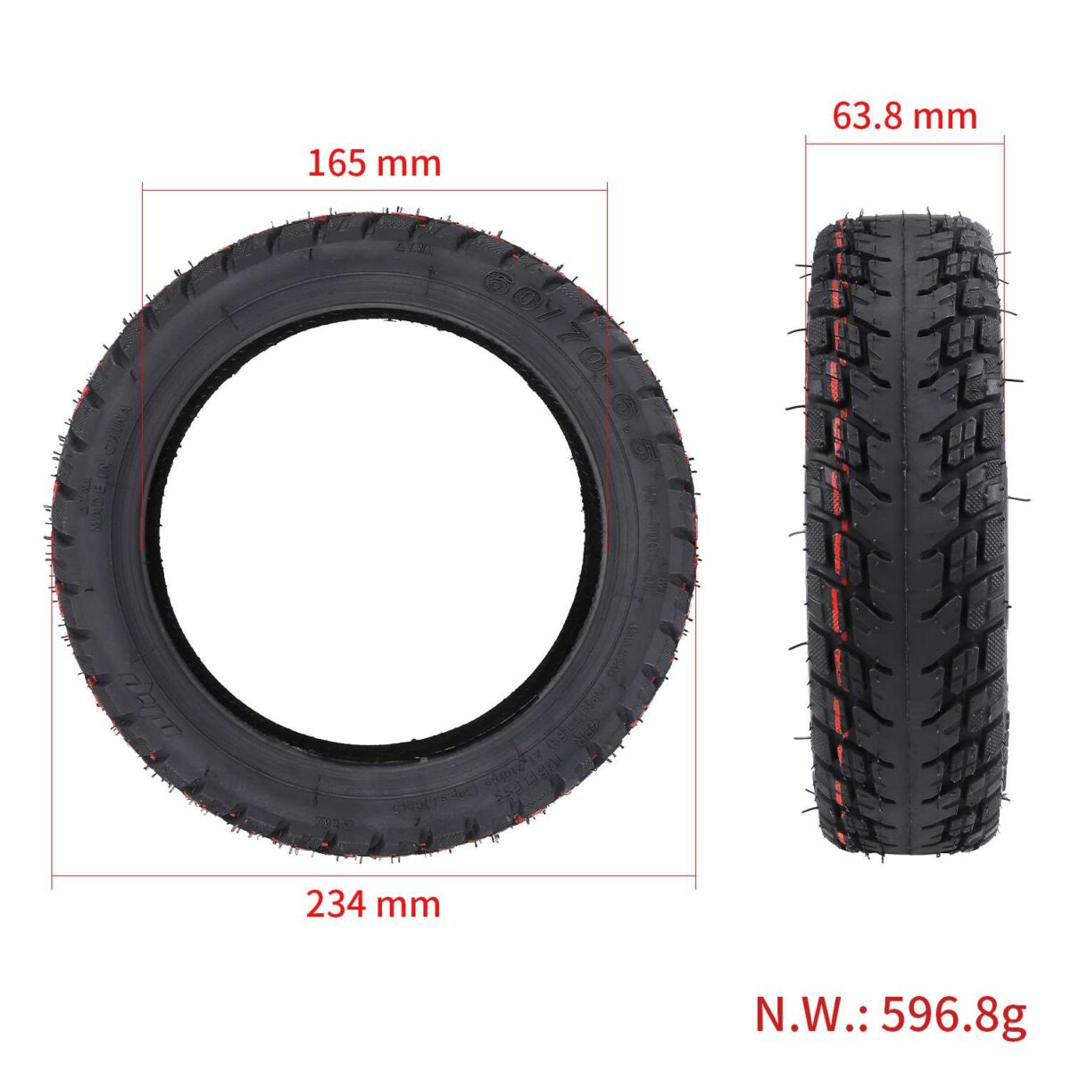 Neumático todoterreno sin cámara Ulip 60/70-6.5 + cámara interior Ulip 60/70-6.5 con válvula de 90° - Imagen 2