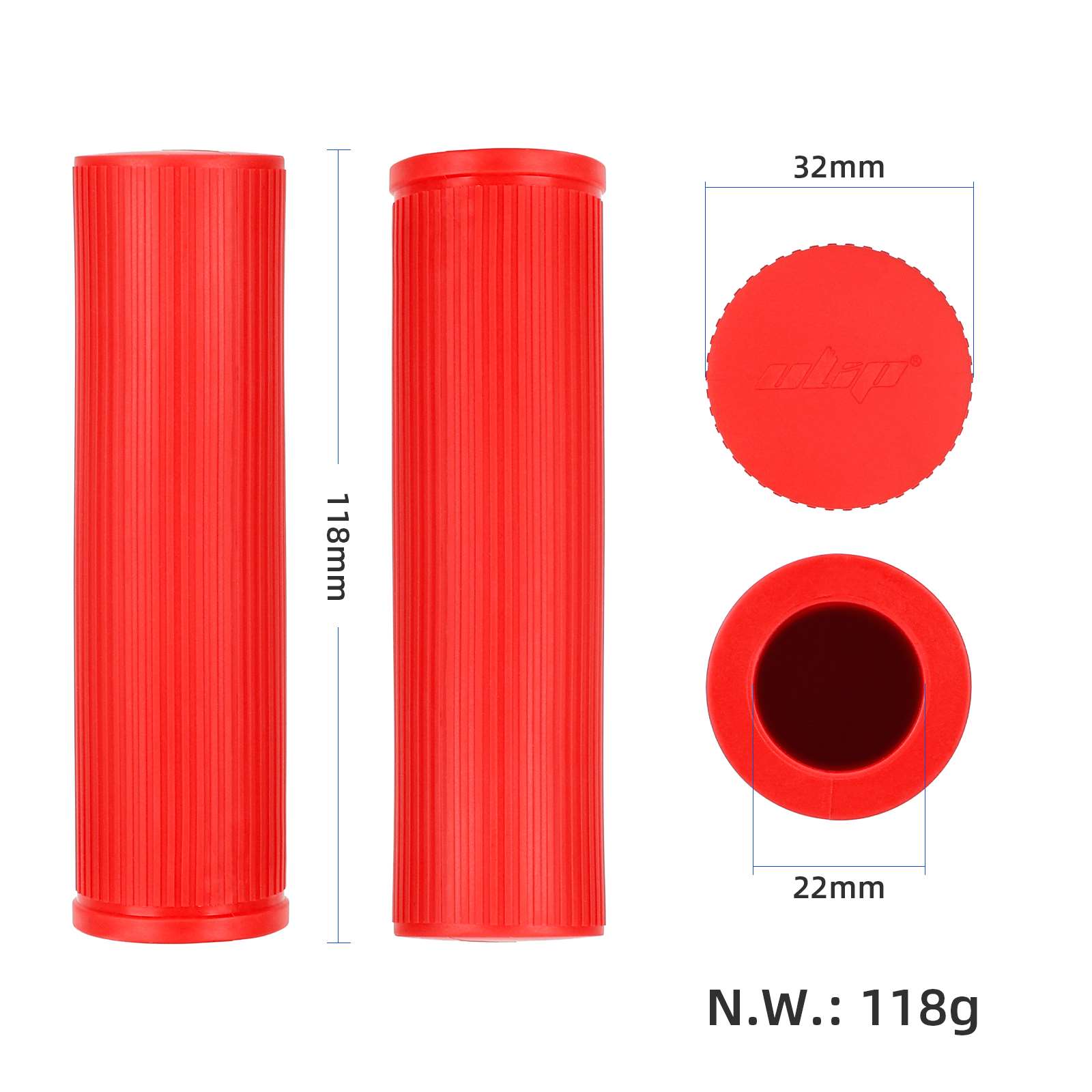 Puños Ulip rojas para bici y xiaomi 4 Pro sin ranura - Imagen 2