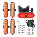 Juego de 4 luces intermitentes recargables rojas Ulip + 1 juego de luces traseras intermitentes con control remoto