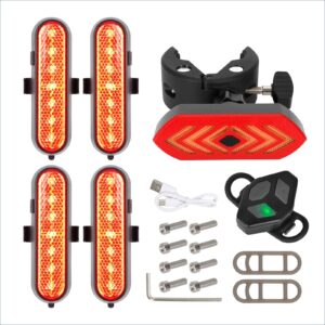 Juego de 4 luces intermitentes recargables rojas Ulip + 1 juego de luces traseras intermitentes con control remoto