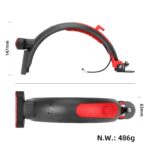 Guardabarros trasero Ulip Superior gris-rojo con aluminio y luz intermitente para patinetes Xiaomi - Imagen 2