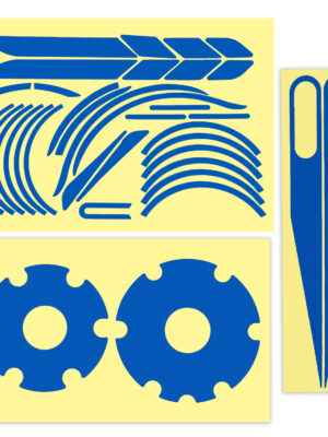 Juego completo de pegatinas para la carrocería del patinete Xiaomi azul