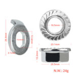 Perno de 10 mm con tuerca para motor delantero M365 - Imagen 2