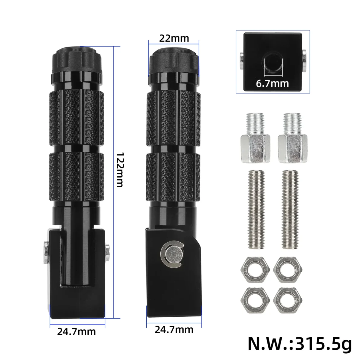 Reposapiés plegable negro - Imagen 6