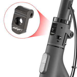 Hebilla plegable de acero inoxidable negra para patinetes Xiaomi con eje de acero inoxidable.