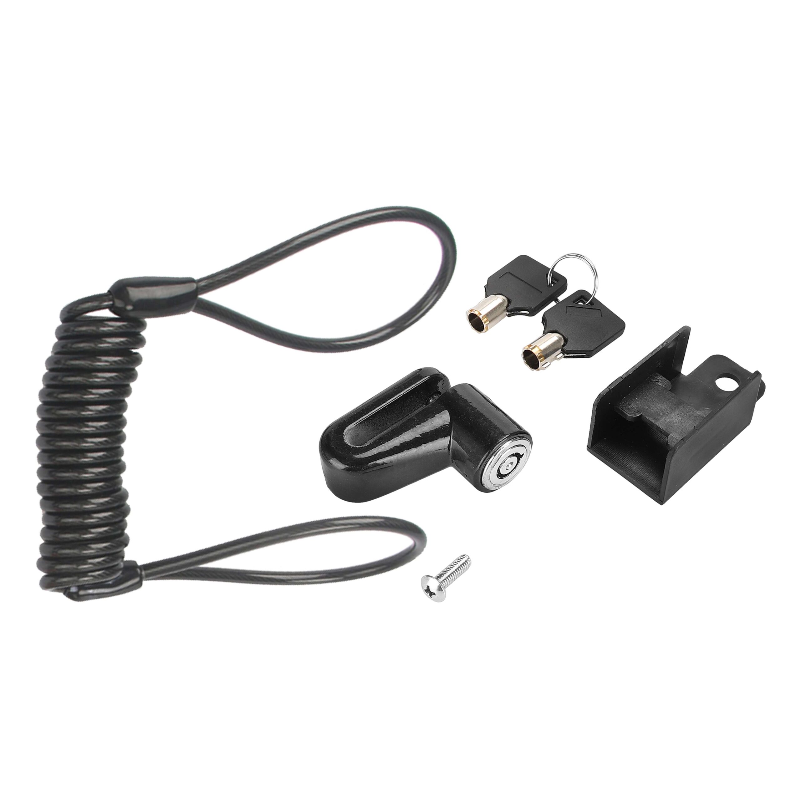 Cerradura de freno negra con cable negro