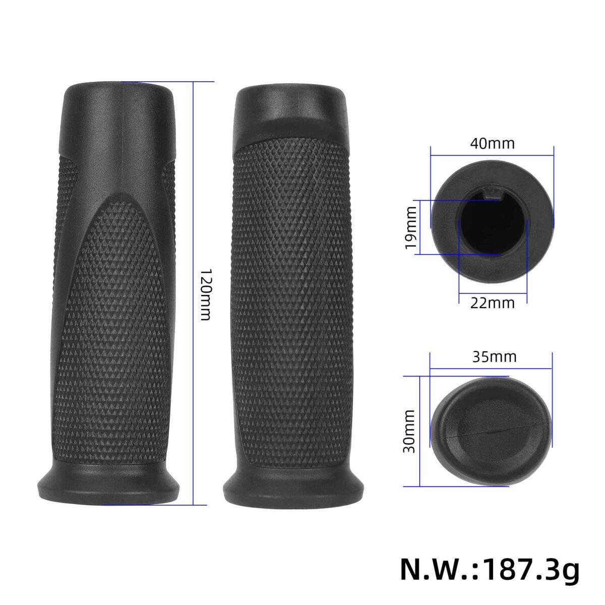 Puños negras para scooters Ninebot F30/F40 - Imagen 2