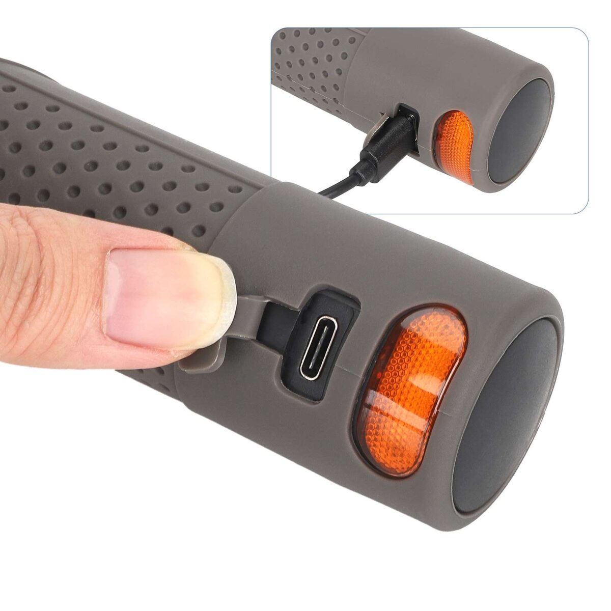 Cubierta de agarre de manillar gris para luz de señal de giro para scooters Xiaomi/Ninebot con ranura - Imagen 5