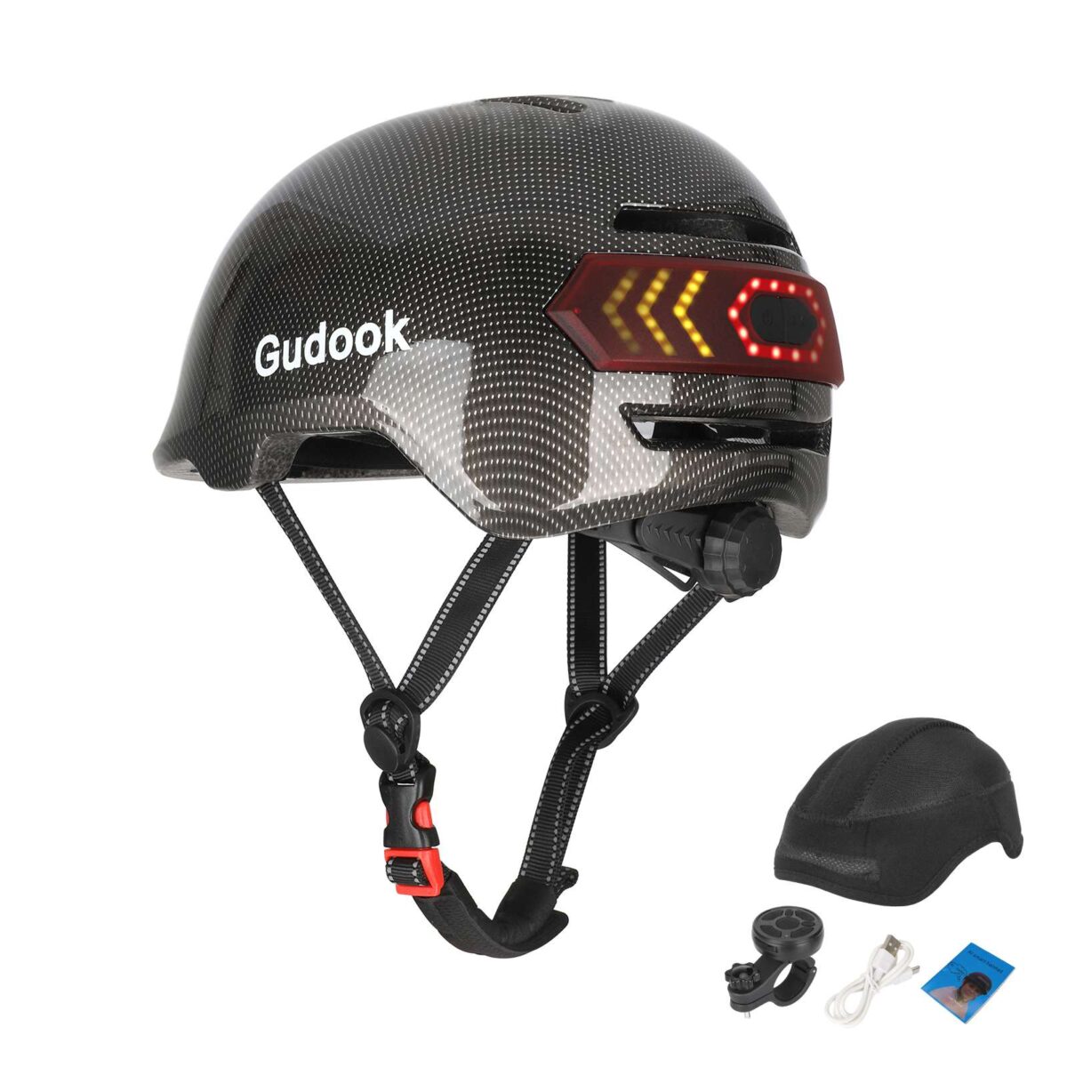 Casco con luz de voz Z005 negro brillante - Imagen 5