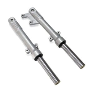 Amortiguador sin orificios para vehículo eléctrico Harley, 385 mm, color plateado, 1 par