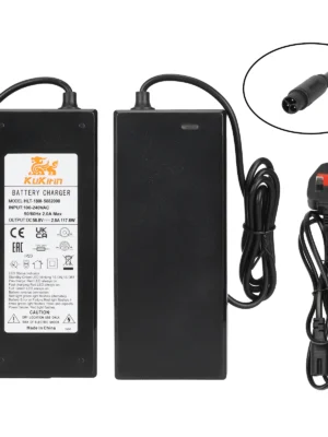 Cargador original Kukirin G2 Master/G3 Pro de 58,8 V y 2 A con cabezal CQ de 3 orificios (enchufe británico)