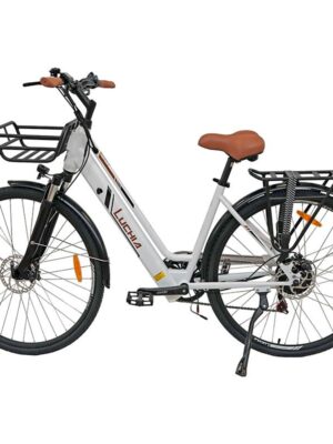 Bicicleta eléctrica urbana Antares 700C con marco de acero y frenos de disco