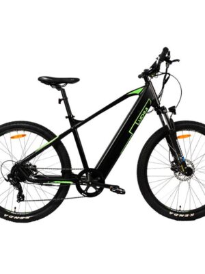 Bicicleta eléctrica MTB Spica verde 27,5" con frenos hidráulicos