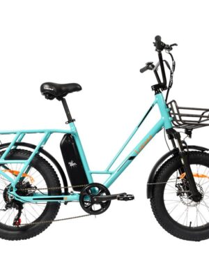 Fat ebike eléctrica tauro azul 20" con frenos de disco