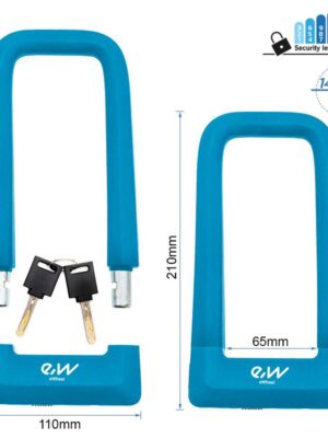 Candado en U de llave EWLK023 azul