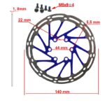 Disco de freno EWD002 140mm 6H azul - Imagen 2