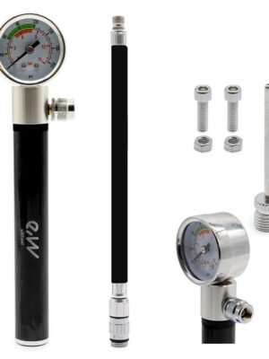 Inflador manual con manómetro EWAP-006 negro