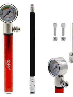 Inflador manual con manómetro EWAP-006 rojo