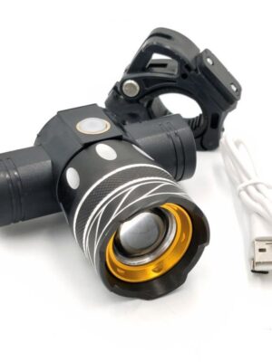 Faro led recargable con soporte para manillar