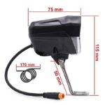 Faro led con claxon negro 12-72v con conector waterproof - Imagen 3
