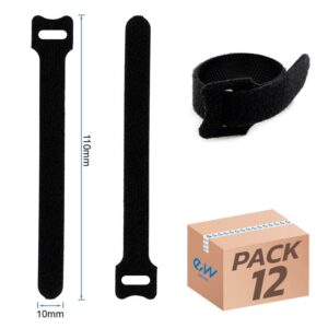 Tira de velcro sujetacables negra - 10 x 110mm