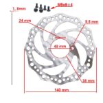 Disco de freno 140mm R6,2 plata 6H para patinete eléctrico - Imagen 2