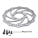 Disco de freno 140mm R6,2 plata 6H para patinete eléctrico - Imagen 3