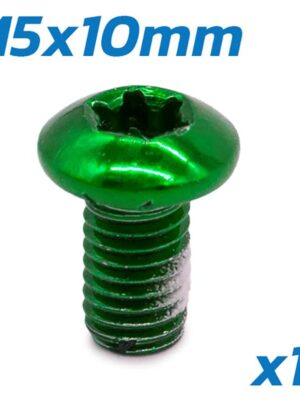 Tornillo verde M5x10 para discos de freno - 12 uds