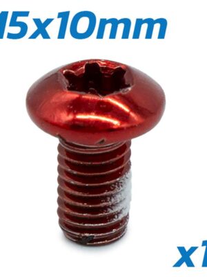 Tornillo rojo M5x10 para discos de freno - 12 uds