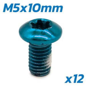 Tornillo azul M5x10 para discos de freno - 12 uds