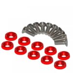 Arandela JDM roja con tornillos M6x16 - 10uds